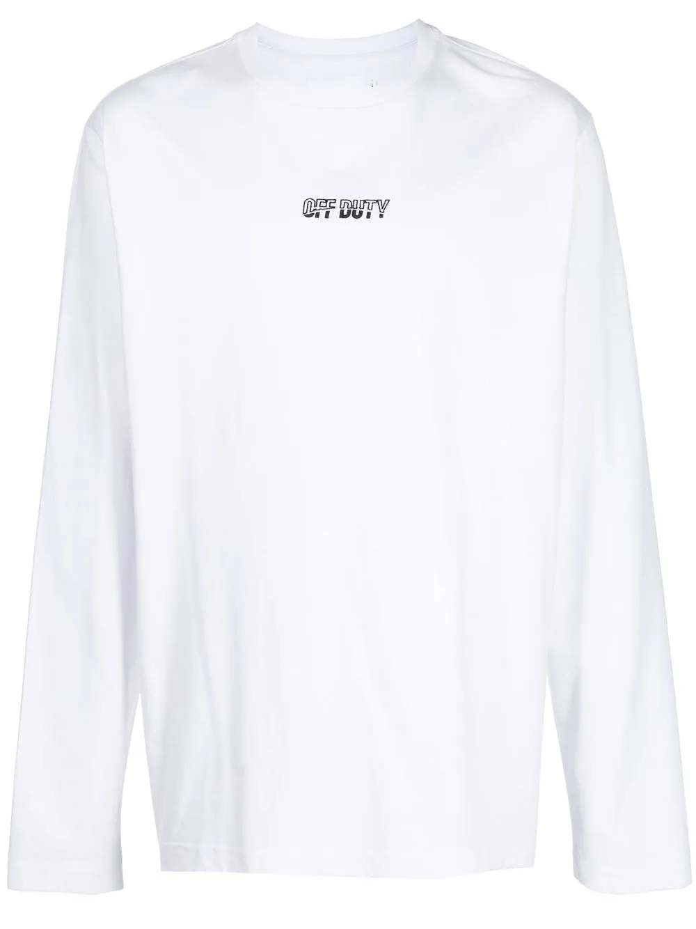 Off Duty Logo-print Long-sleeve T-shirt In White