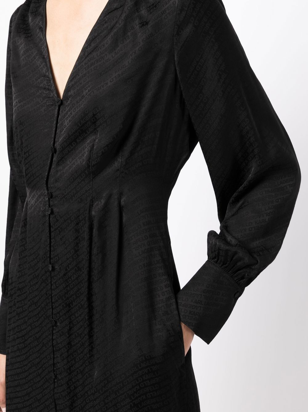 Shop Karl Lagerfeld Logo-print Shirt Dress In Black