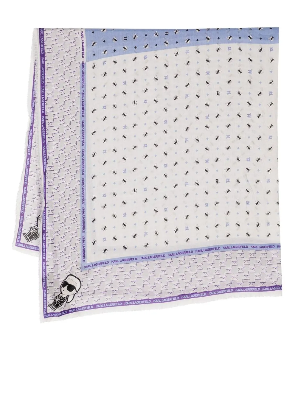 Karl Lagerfeld Kikonik Logo-print Scarf In Purple