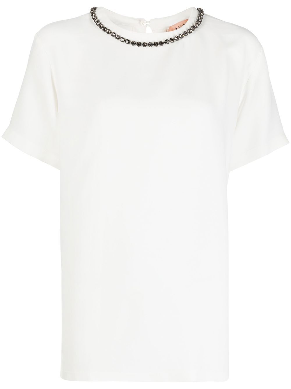 

Nº21 crystal-embellished T-shirt - White