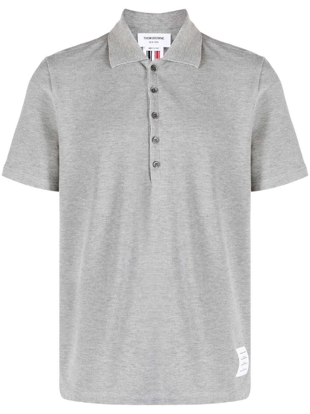 Thom Browne short-sleeve cotton polo shirt - Grey