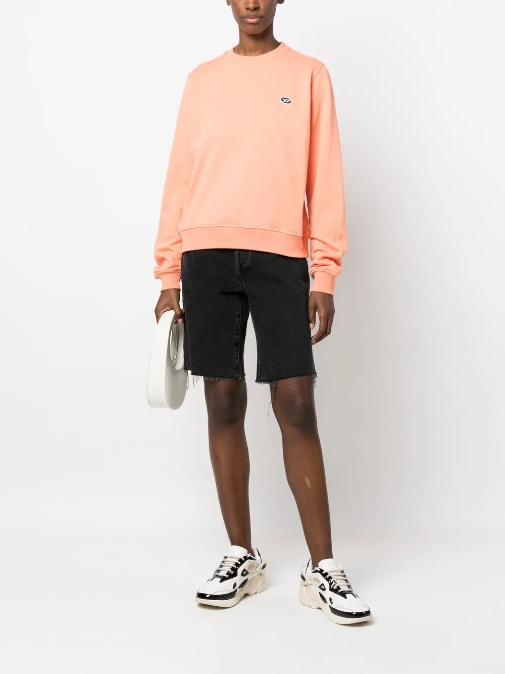 Diesel Sweater met logopatch - Oranje