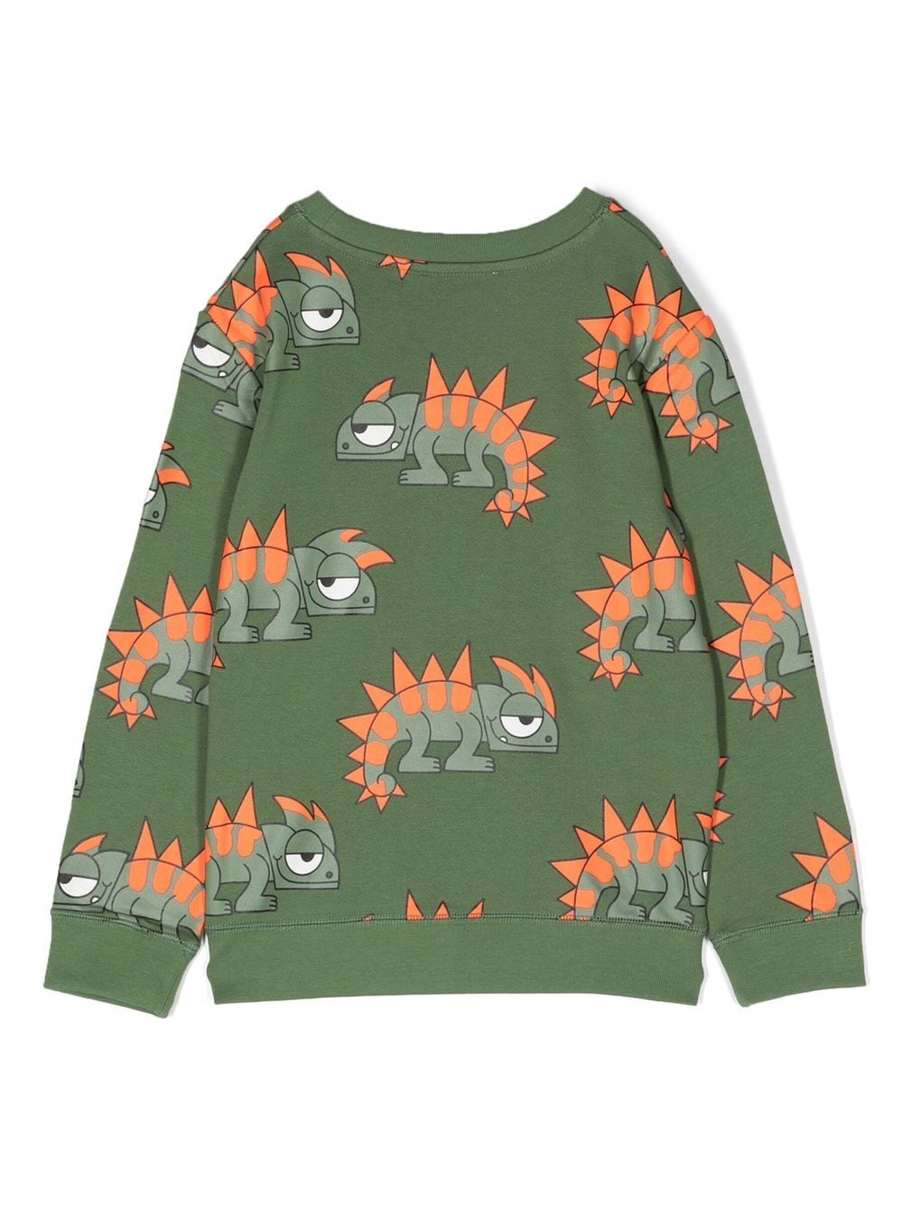 Shop Stella Mccartney Lizard-print Crew-neck Sweatshirt In Green