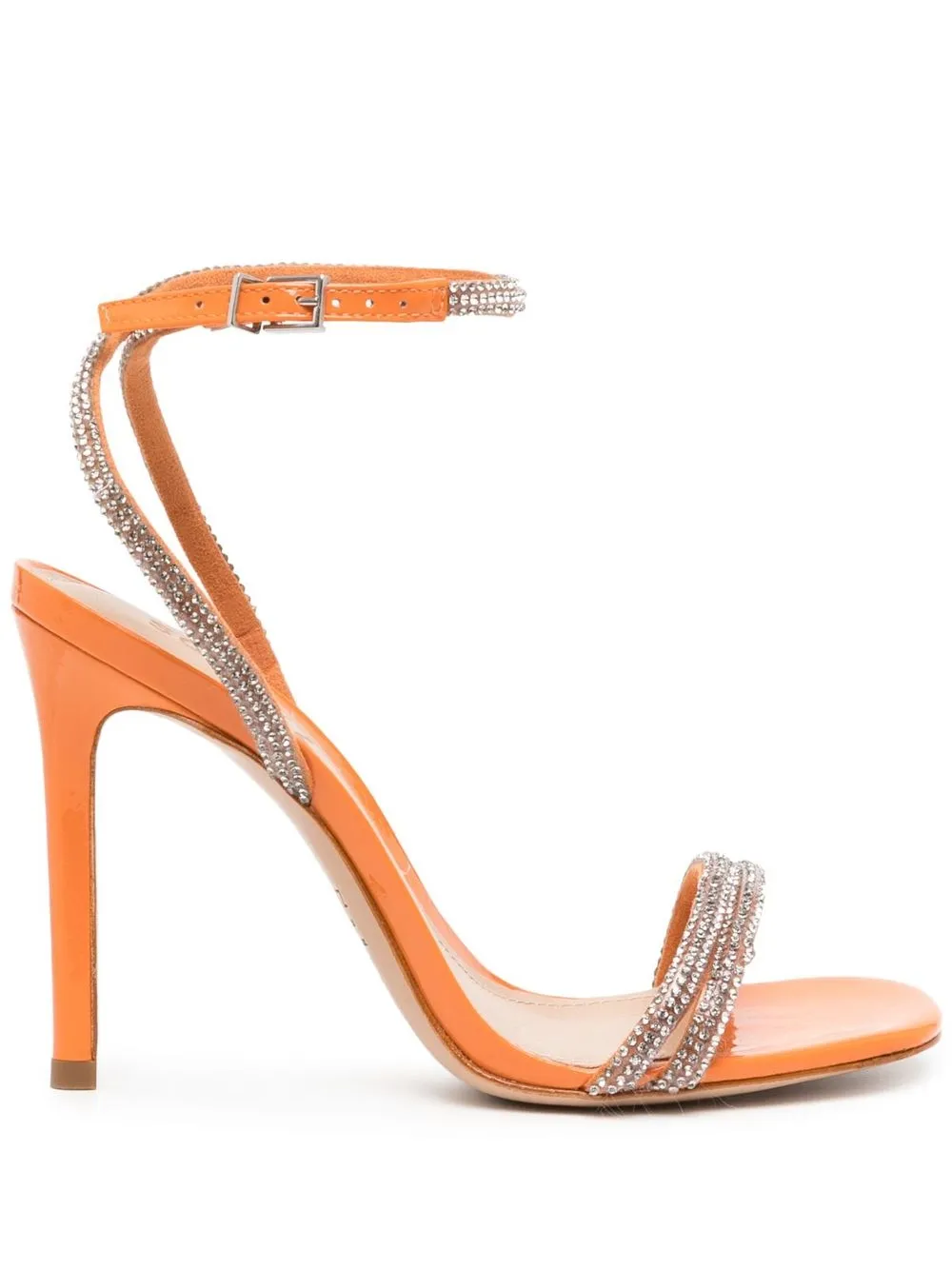 

Schutz 105mm leather crystal-embellished sandals - Orange