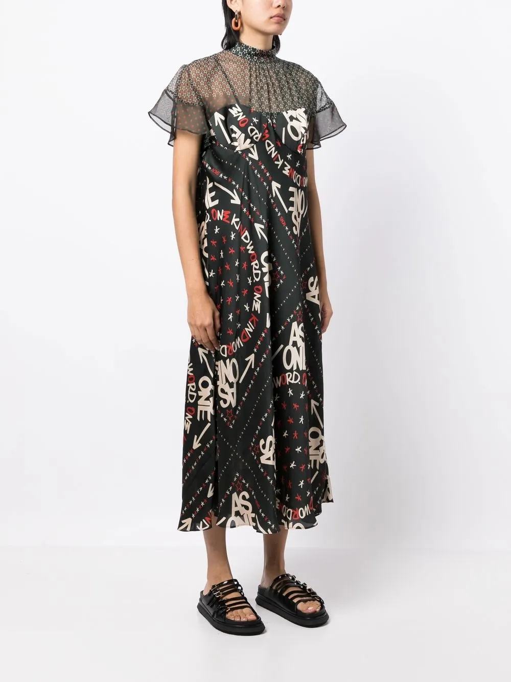 Sacai x Eric Haze Logo Print Dress - Farfetch