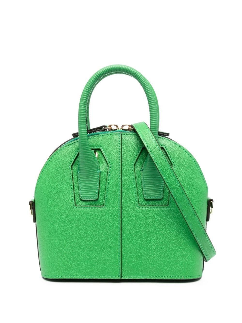 Oui Oui Merci Grained-leather Tote Bag In Green