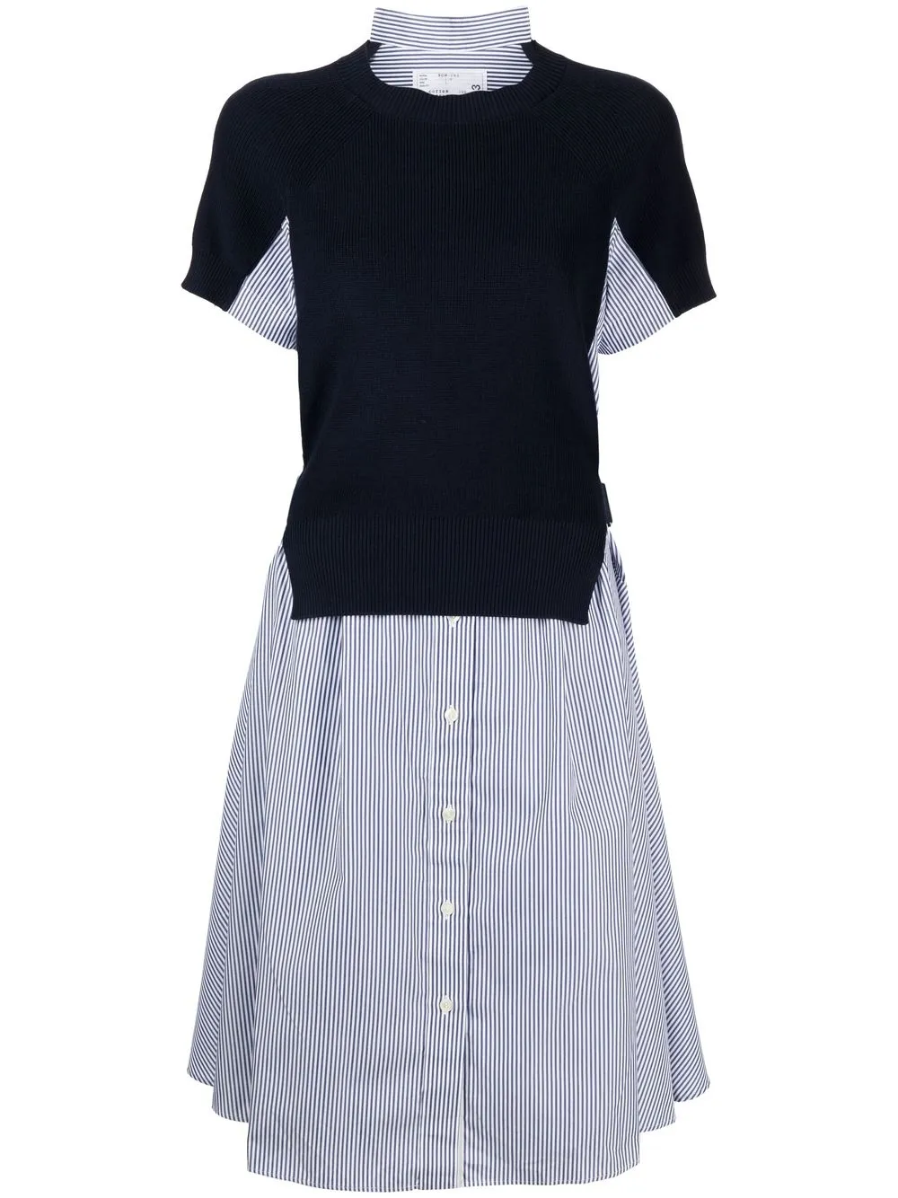 

sacai paneled midi shirt-dress - Blue