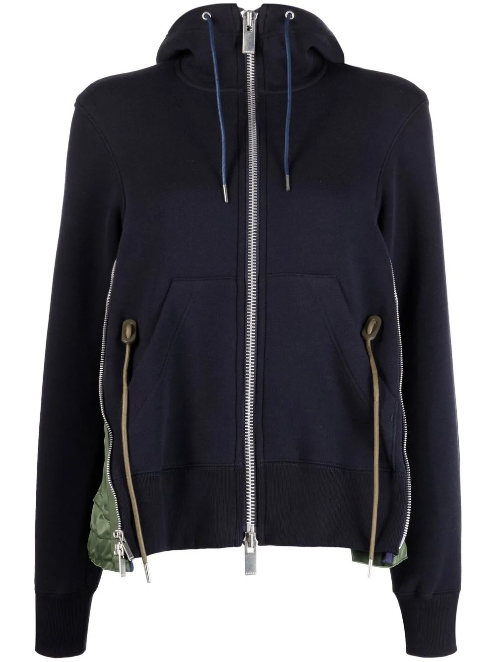 

sacai drawstring elasticated hoodie - Blue