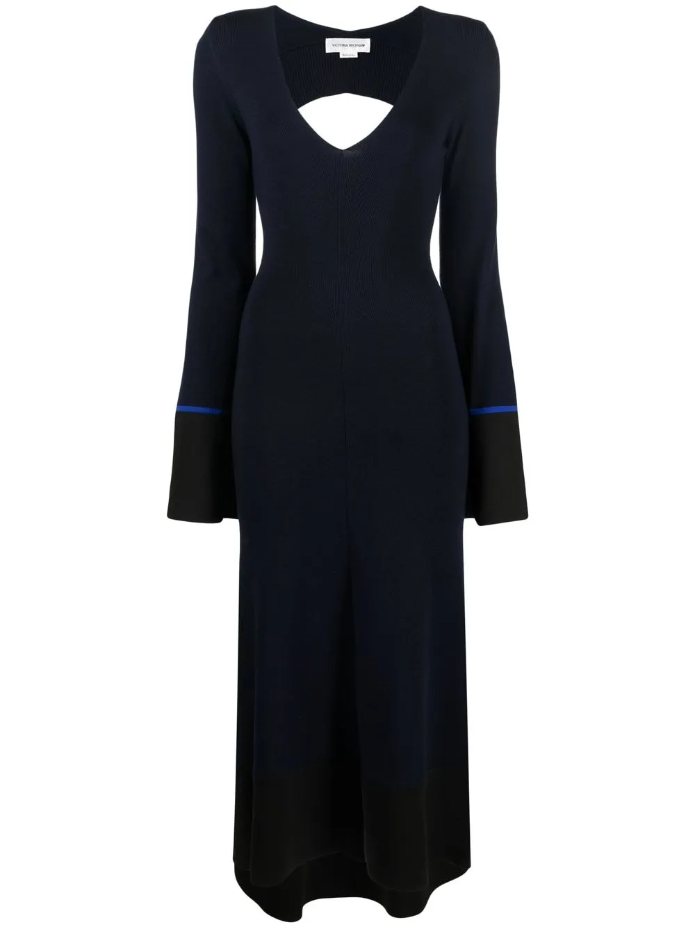 

Victoria Beckham cut-out knitted midi dress - Blue