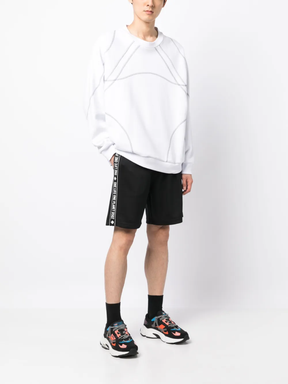 Dsquared2 Shorts met elastische taille - Zwart