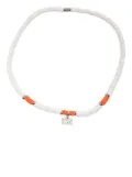 DSQUARED2 logo-charm beaded necklace - White