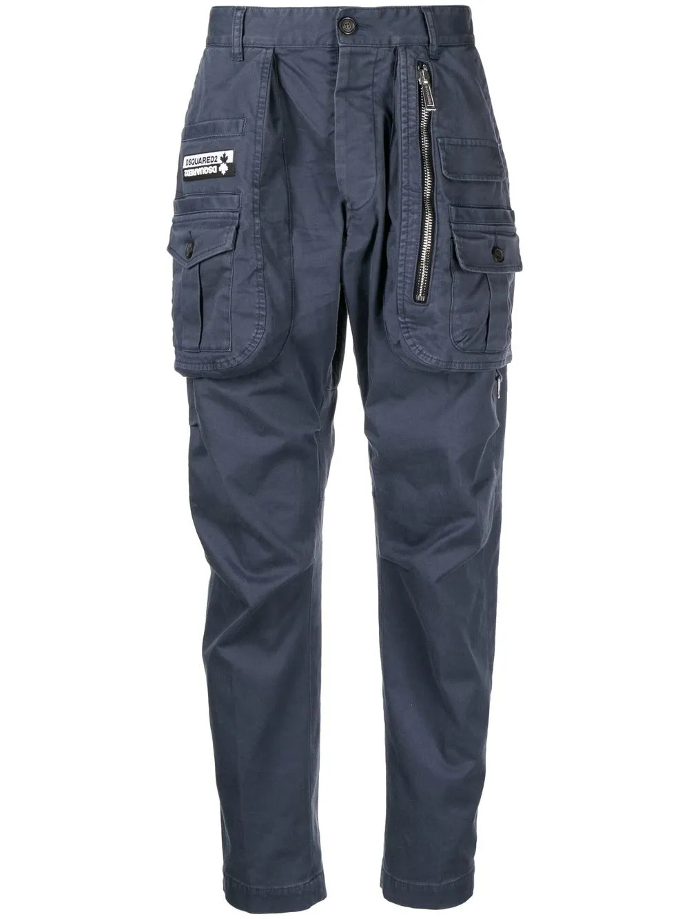 

Dsquared2 logo-patch cargo-tapered trousers - Blue