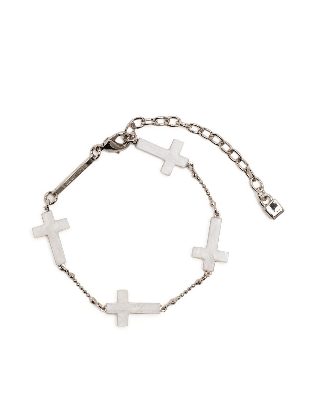 dsquared2 bracelet jesus à pendentif croix - argent