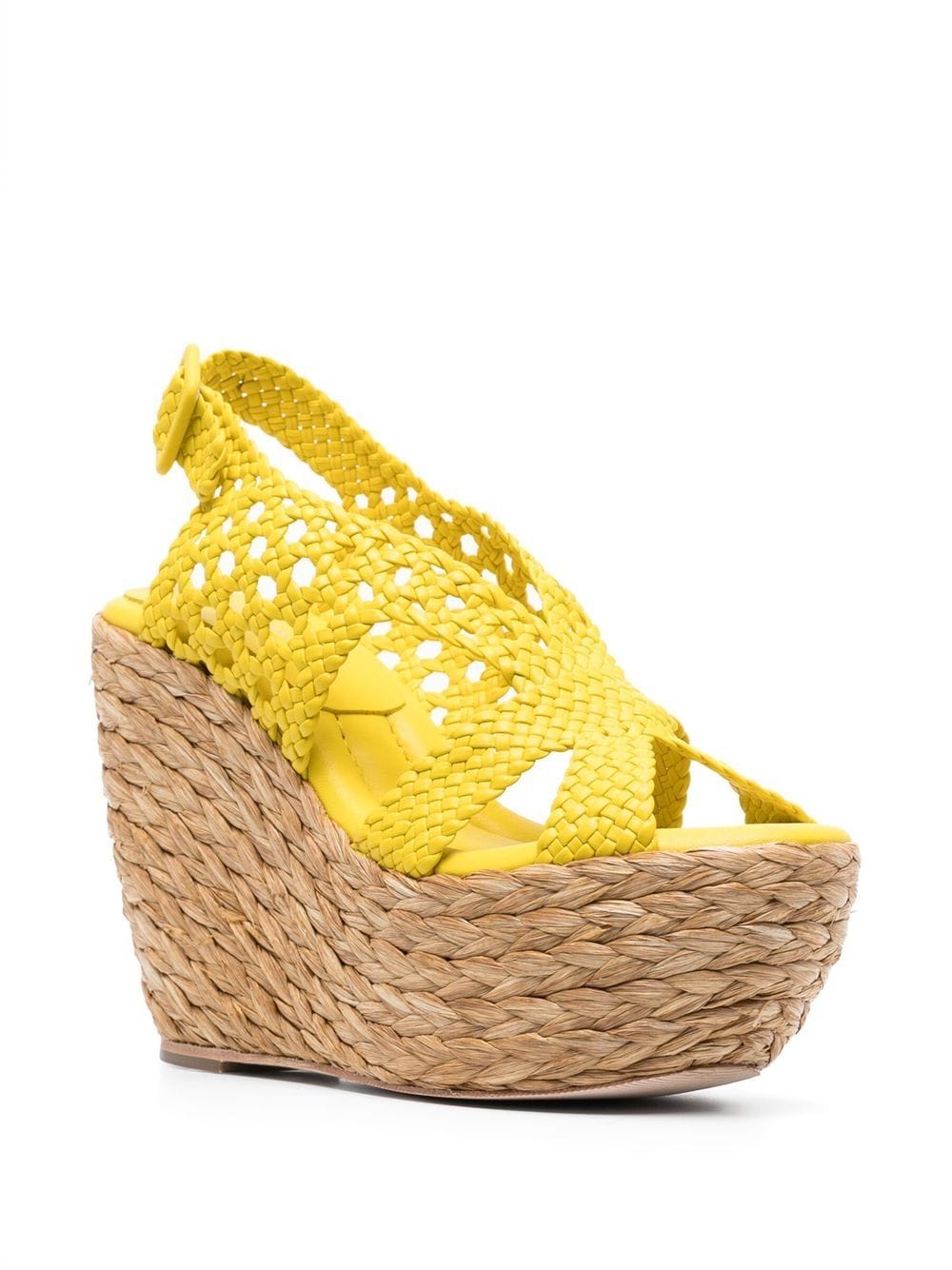 Shop Paloma Barceló 120mm Leather Platform Sandals In Yellow