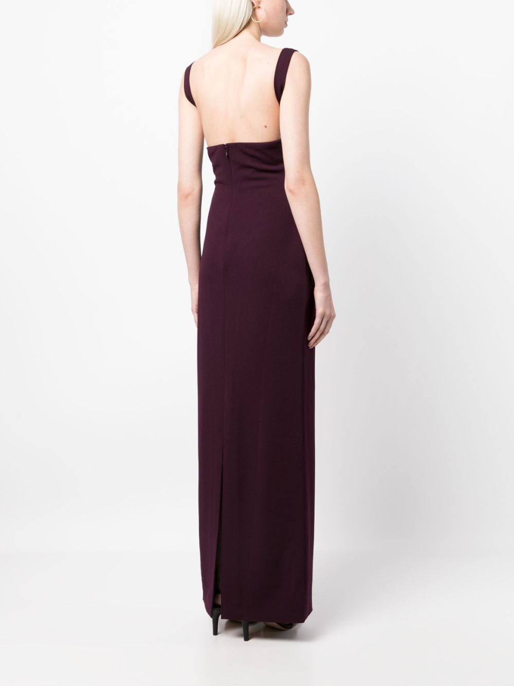 Shop Solace London Joni Square-neck Sleeveless Gown In Purple
