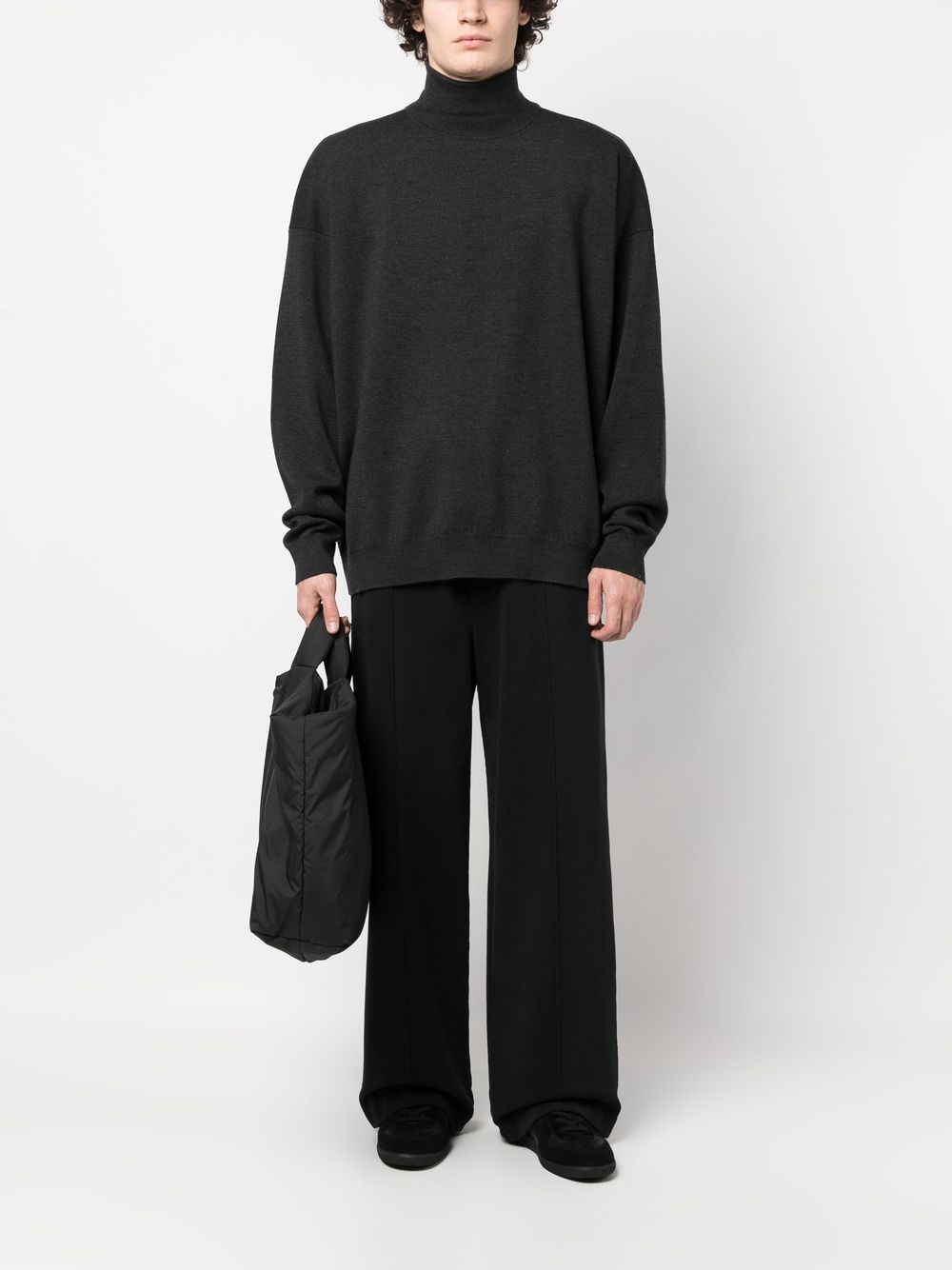 Shop Fear Of God Fine-knit Roll-neck Jumper In Black