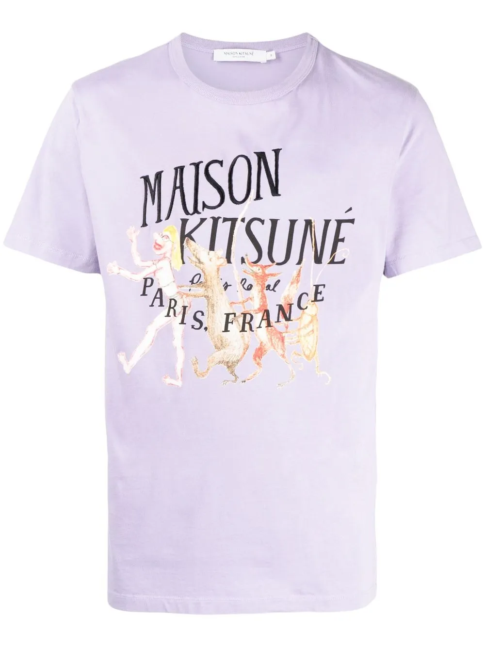 

Maison Kitsuné playera con logo estampado - Morado