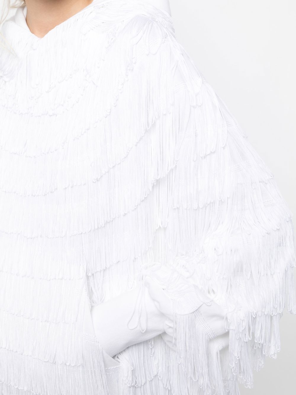 Shop Undercover Fringed Longsleeved Blouse In Weiss