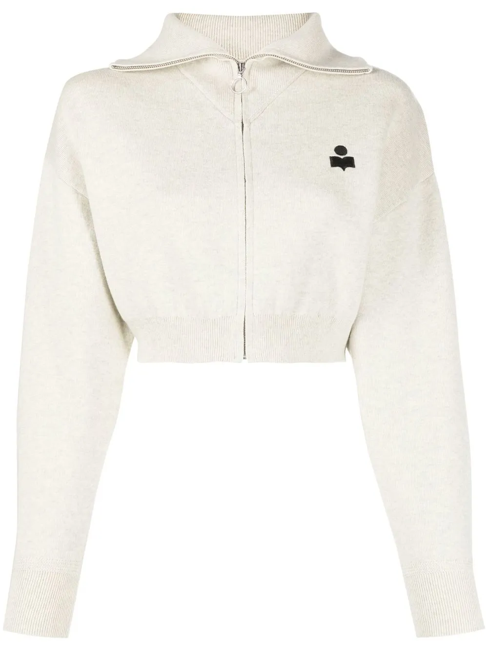 

Isabel Marant Étoile appliqué-logo zip-up jumper - Grey