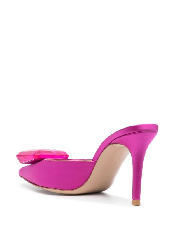 Gianvito Rossi Jaipur 85mm Satin Mules | Pink | FARFETCH JO