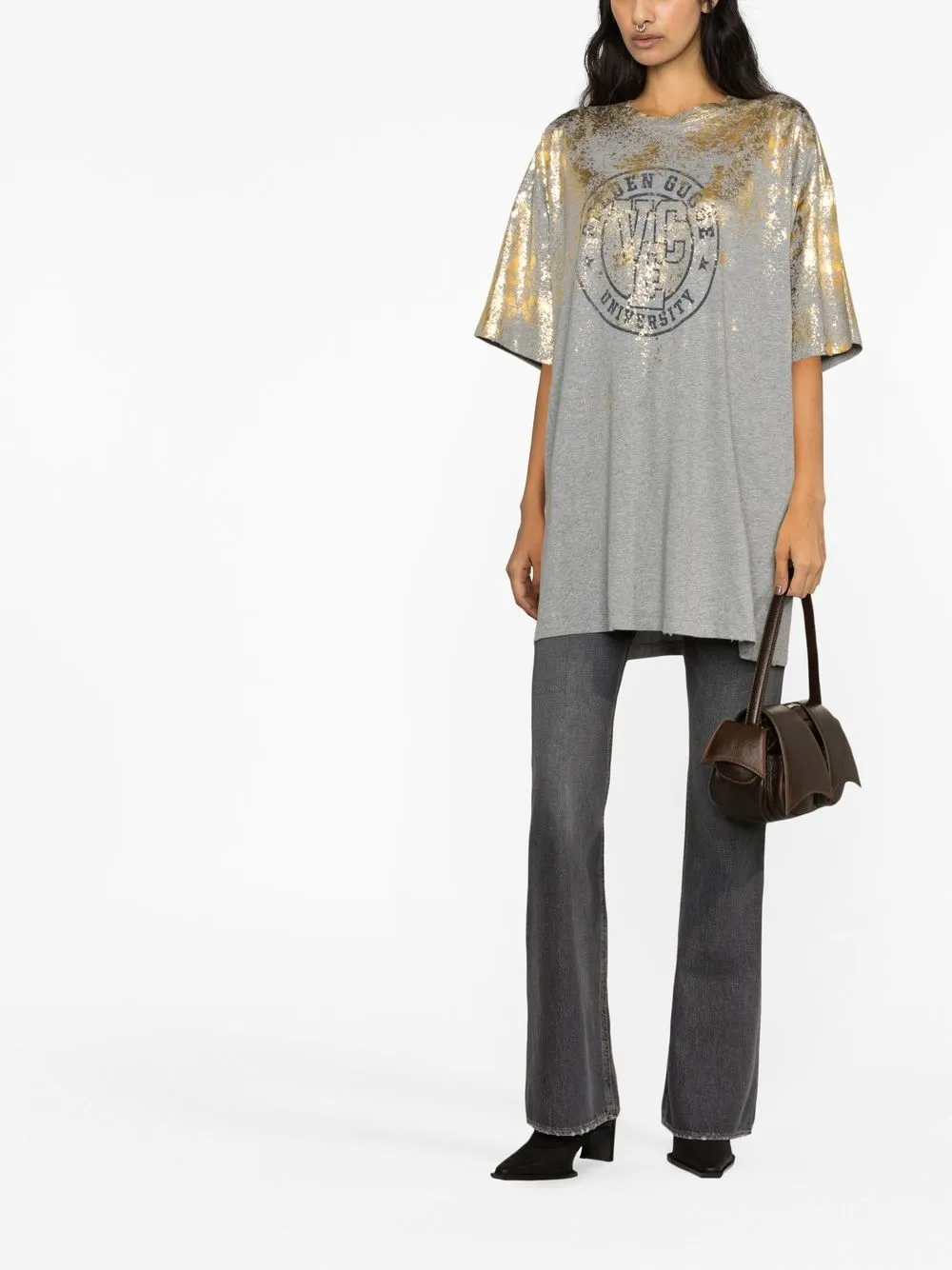 Golden Goose T-shirt met logoprint - Grijs
