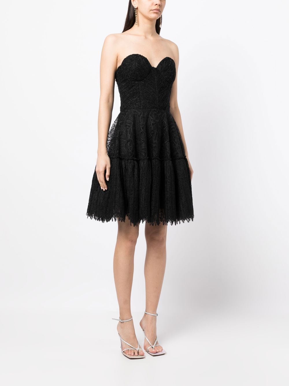 Shop Costarellos Esme Floral-lace Dress In Black