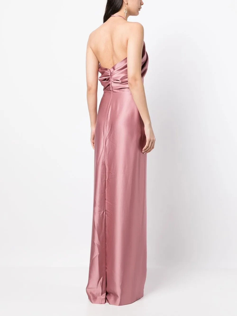Costarellos Satin finish Halterneck Gown Farfetch costarellos-satin-finish-halterneck-gown-farfetch