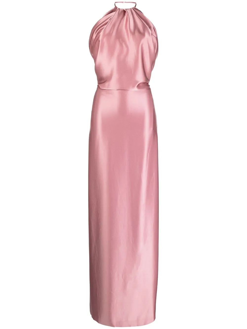 

Costarellos satin-finish halterneck gown - Pink