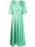 Costarellos draped belted-waist dress - Green