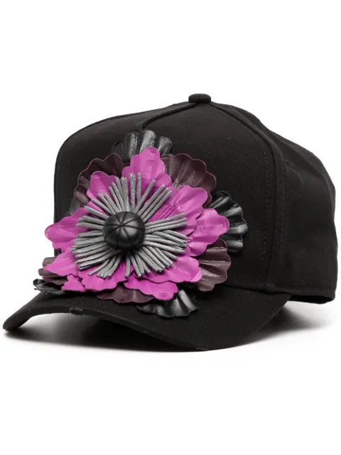 DSQUARED2 casquette à appliques fleurs