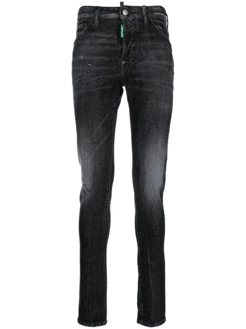 distressed slim-fit jeans