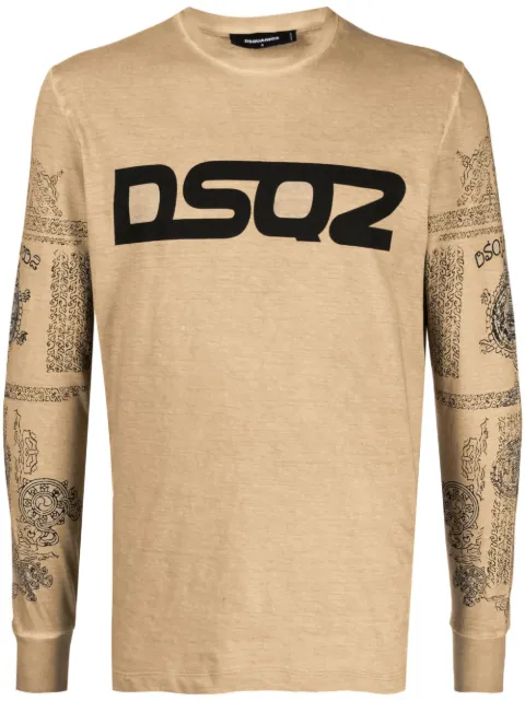distressed-logo-print sweatshirt