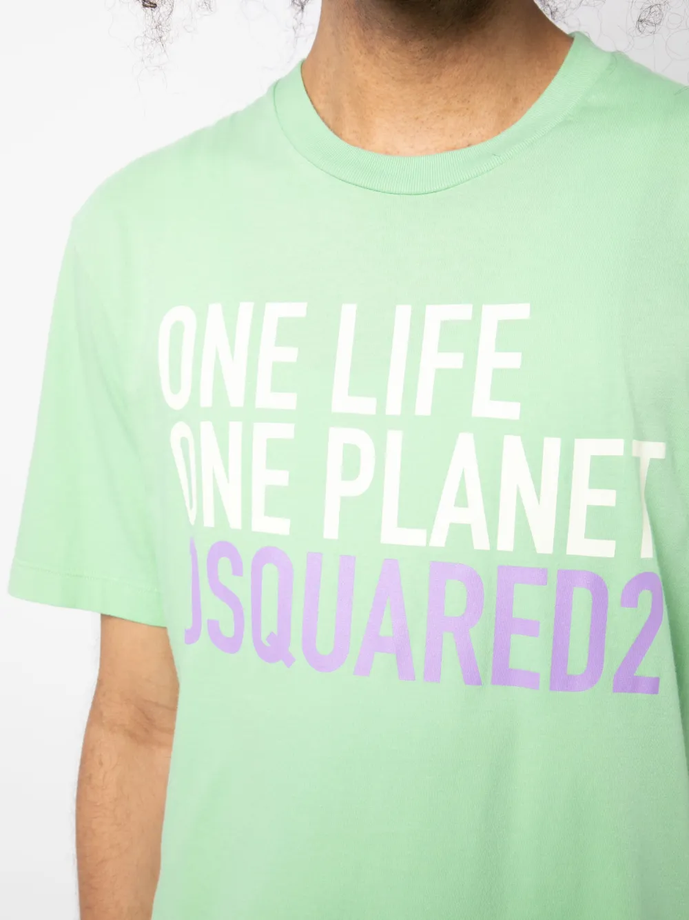 Dsquared2 Logo-print Round-neck T-shirt In Green