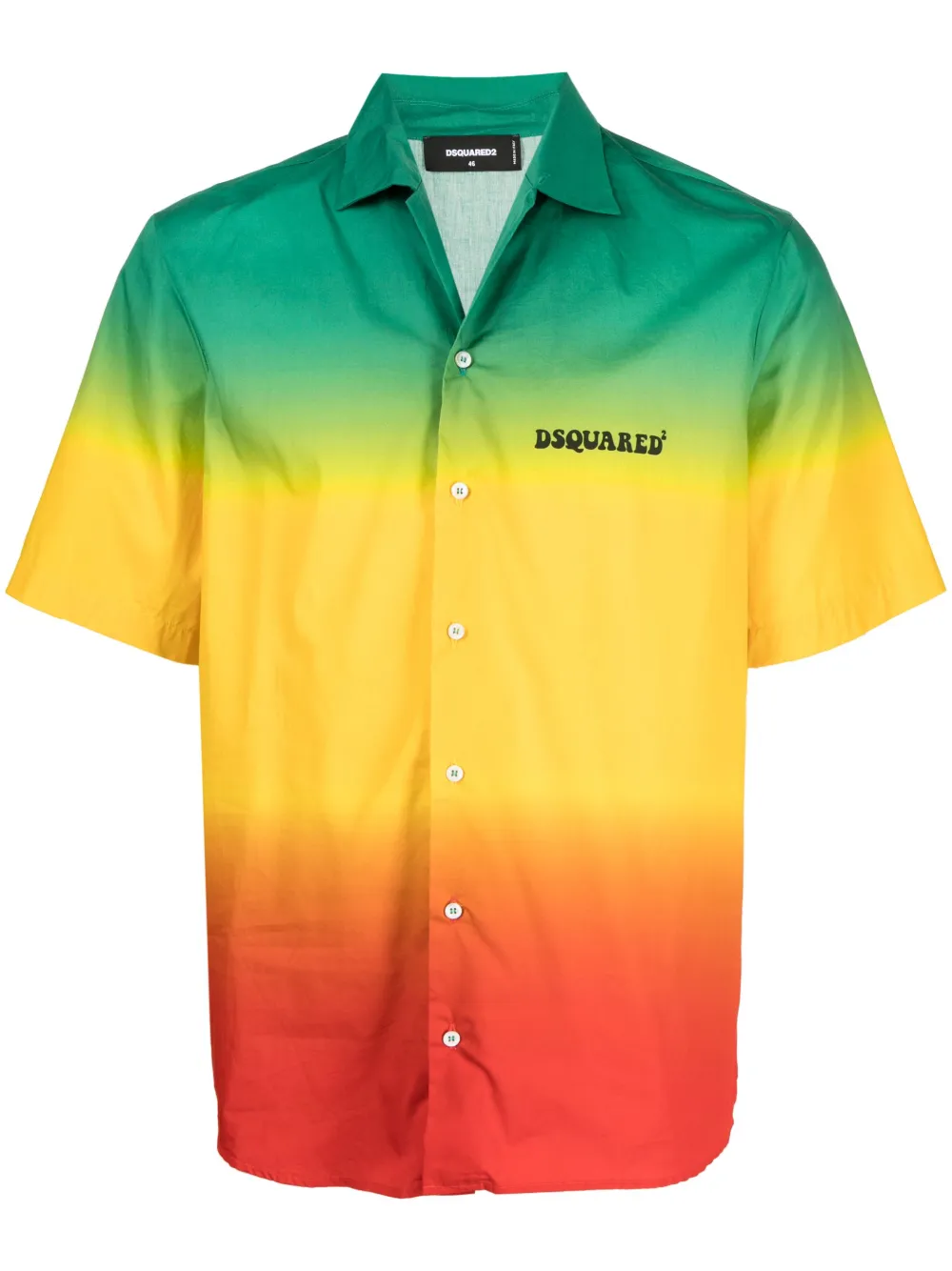 Dsquared2 Color-block Cotton Shirt In Multicolour