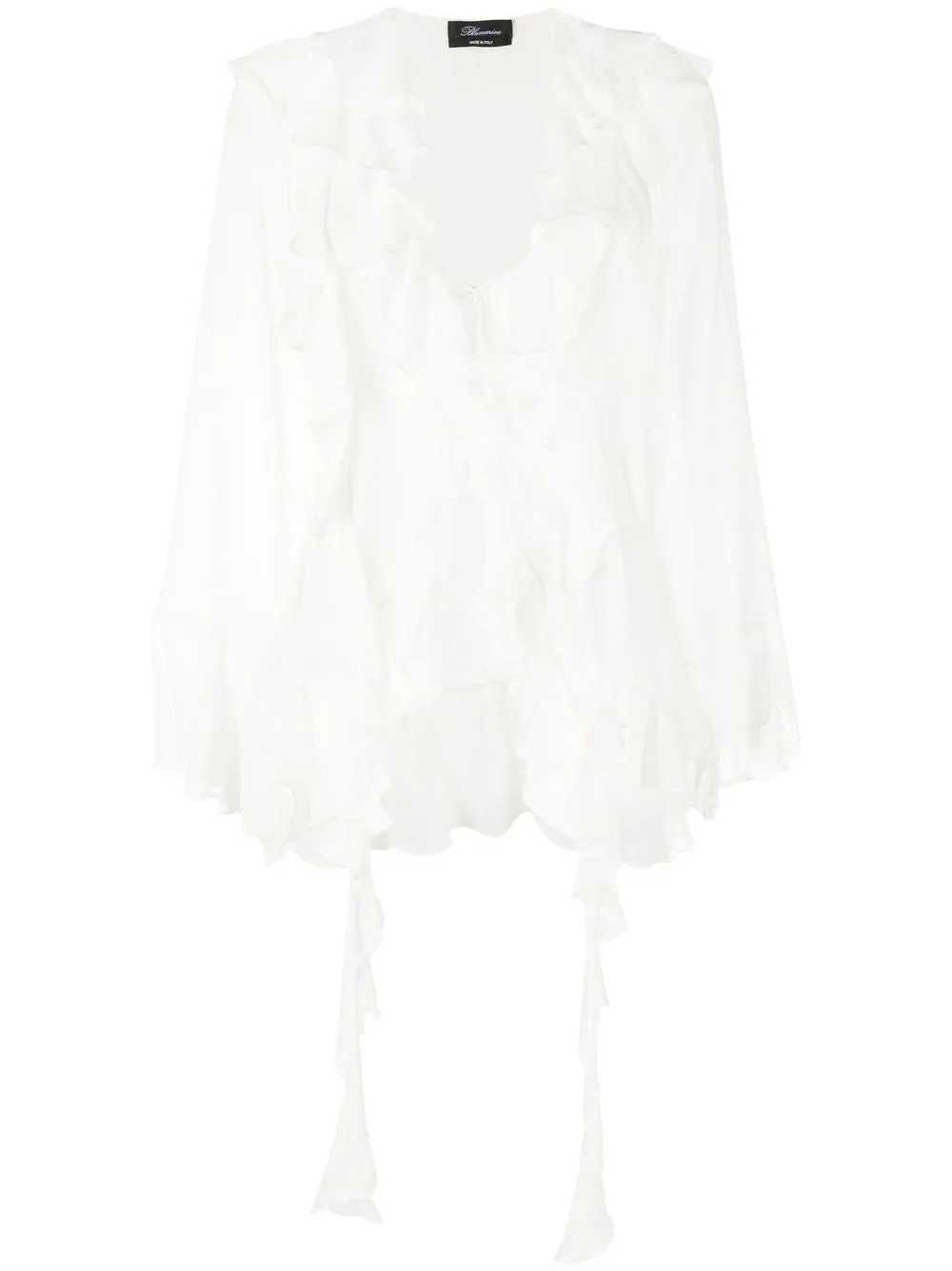 

Blumarine ruffled V-neck blouse - White