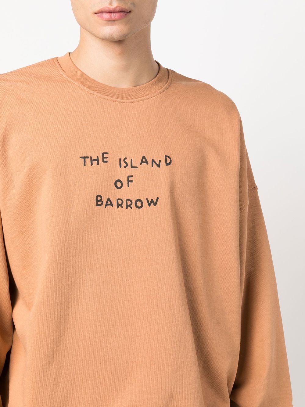 Shop Barrow Logo-print Long-sleeve Sweatshirt In Brown