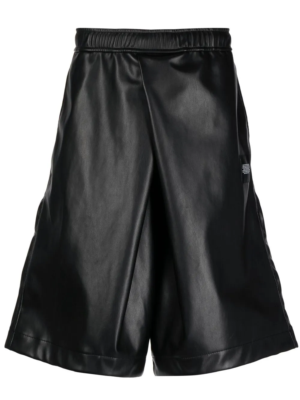 

Julius faux leather knee-length track shorts - Black