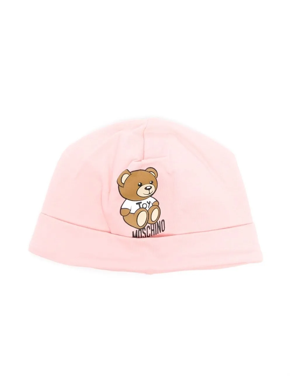 

Moschino Kids Teddy Bear-print beanie - Pink