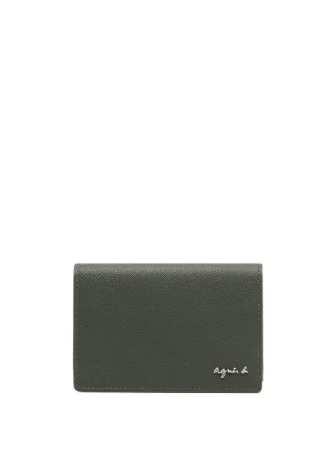 agnès b.  cartera plegable con placa del logo