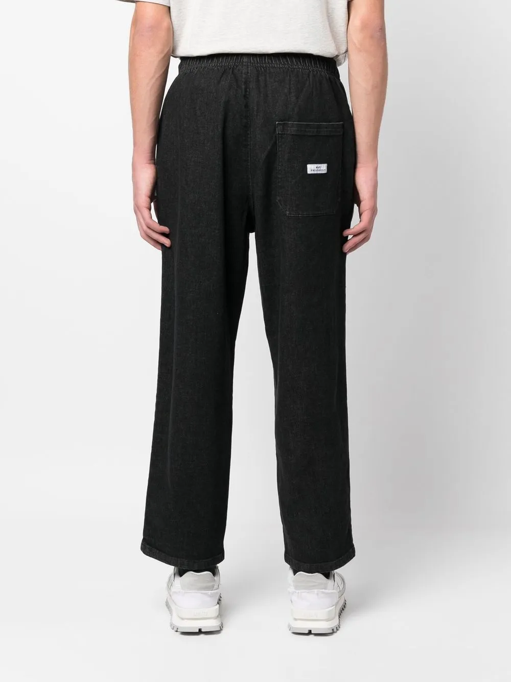 Shop Wtaps Straight Leg Tapered Pants In Black