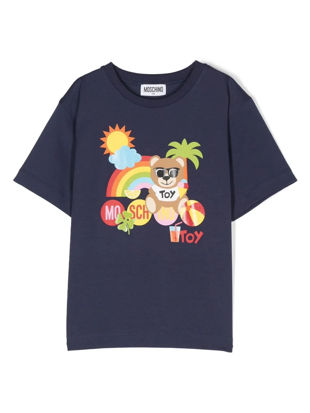 

Moschino Kids Teddy Bear-print short-sleeve T-shirt - Blue