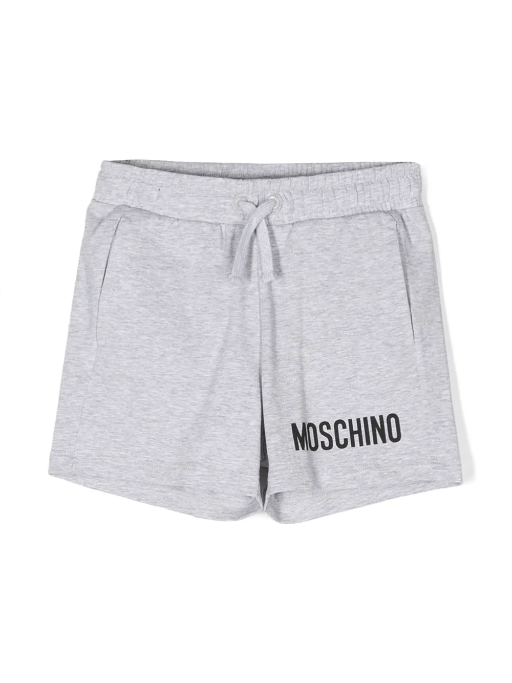 

Moschino Kids logo-print stretch-cotton track shorts - Grey