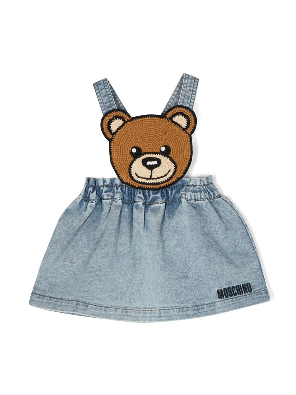 

Moschino Kids overol estilo falda de mezclilla con motivo Teddy Bear - Azul