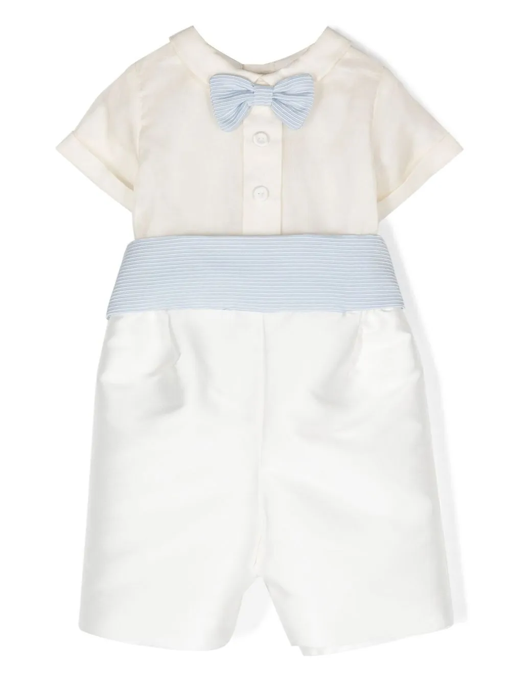 La Stupenderia Babies' Bow-tie Detail Romper In White