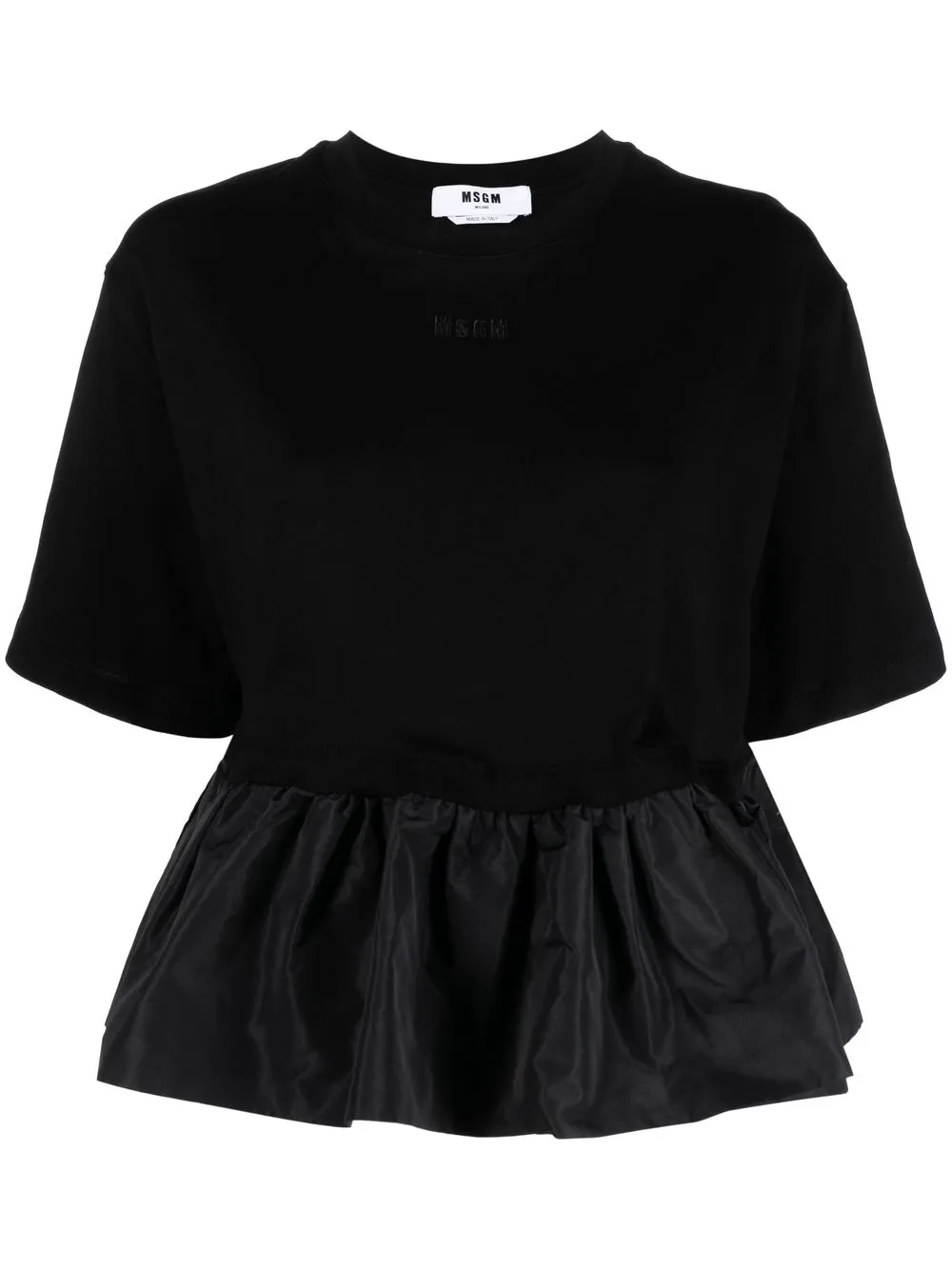 

MSGM peplum-hem cropped T-shirt - Black