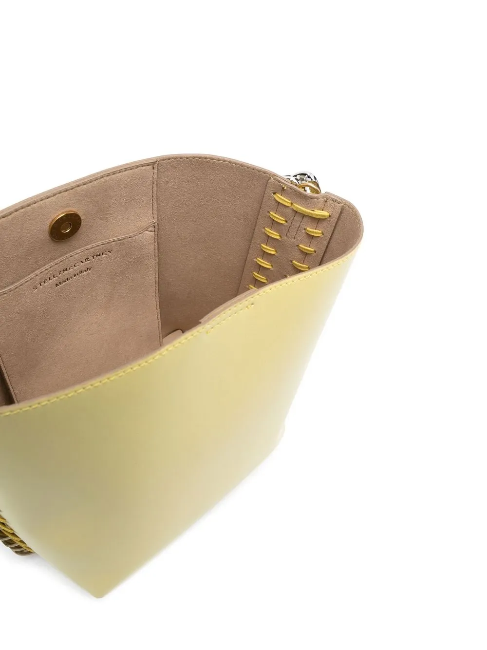 Shop Stella Mccartney Chain-detail Bucket Bag In Yellow