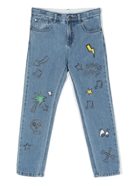 Stella McCartney Kids 스텔라 매카트니 키즈 그래피티 프린트 스트레이트 진