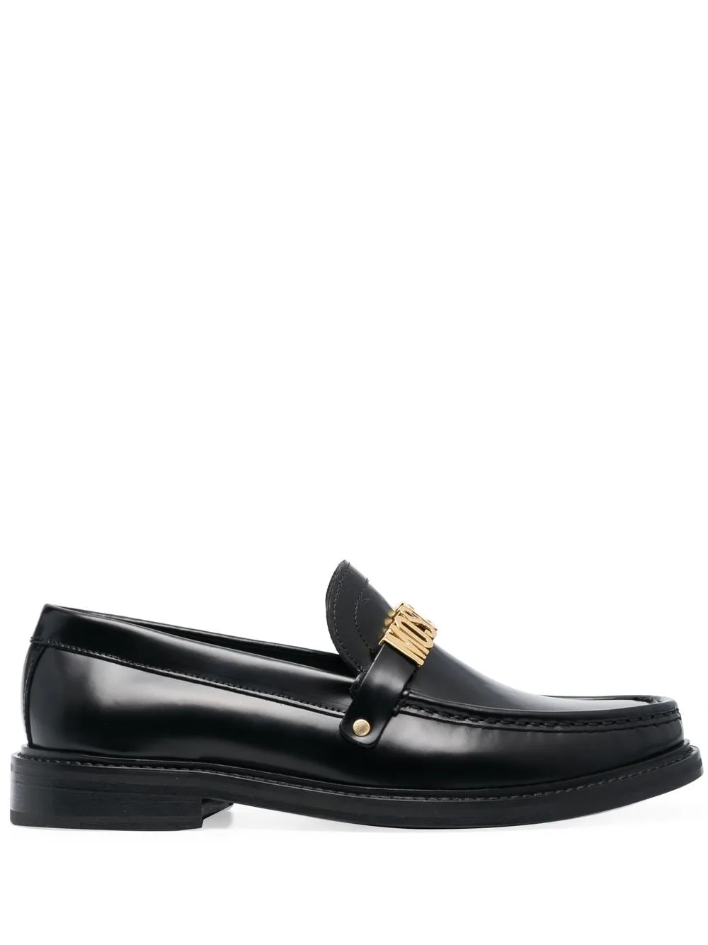 

Moschino logo-plaque detail loafers - Black