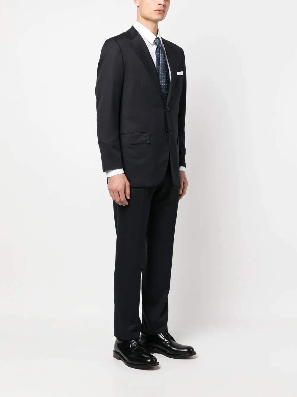 Kiton Single-breasted Button Two-piece Suit - Blue 