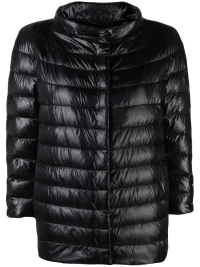 Herno mock-neck quilted puffer jacket black | MODES